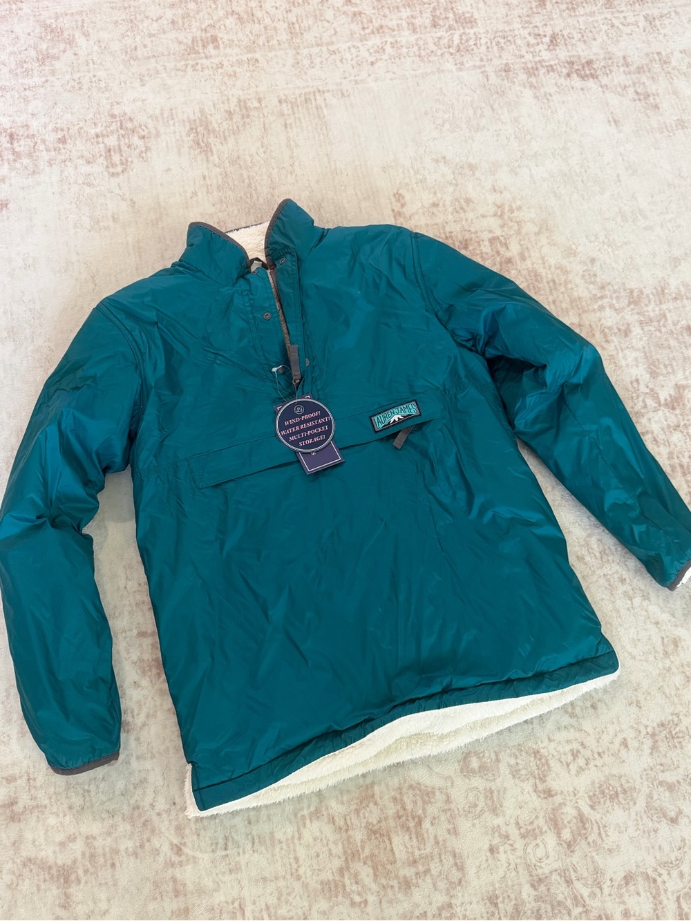 NWT Lauren James REVERSIBLE Teal Pullover Puffer Jacket